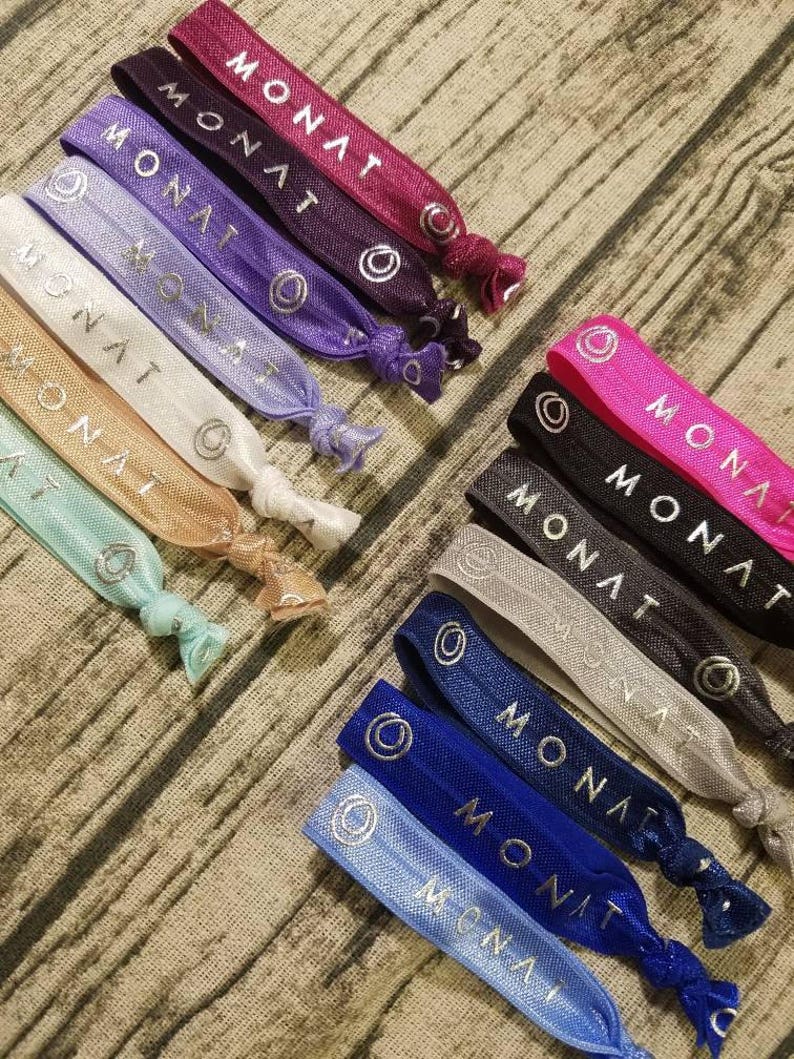 All Colors in Stock Elastic Bands Silver Printed Elastic Bands Hair Ties Monat Inspired imagem 1