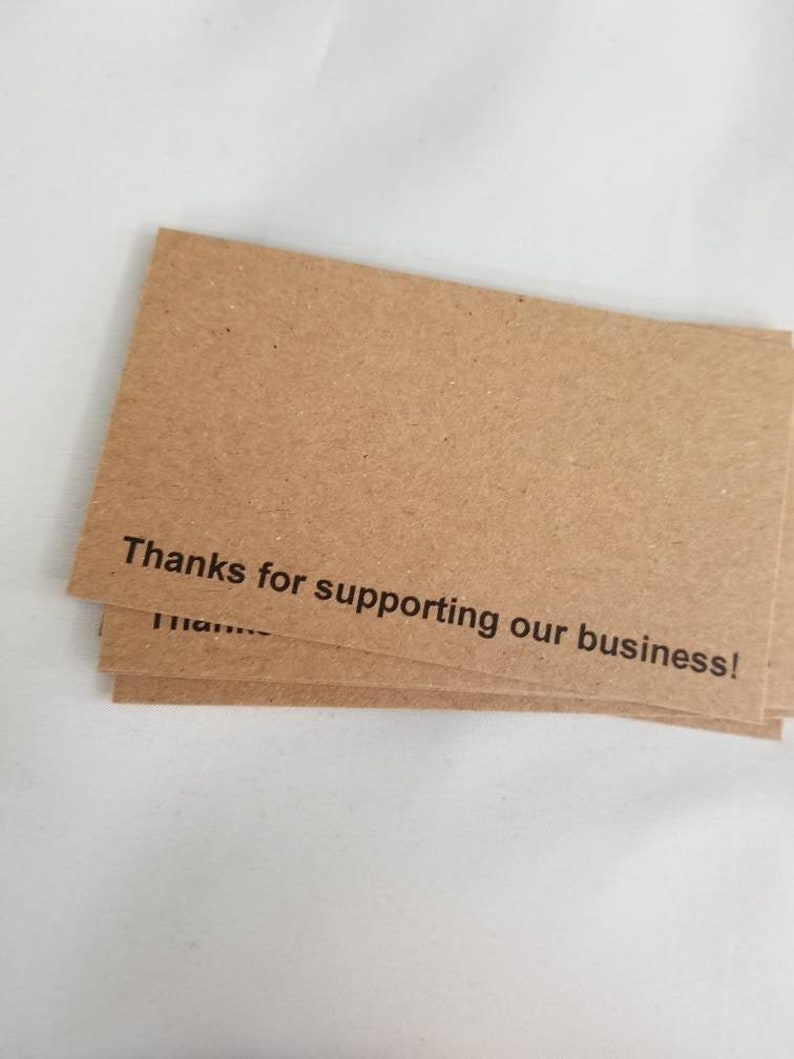 Printed Mailed to You 10 Cards Thanks for Supporting Our Etsy