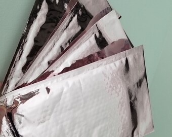 New- ROSE GOLD/SILVER! 20 Bubble Mailers -Metallic Mailers- 5x9