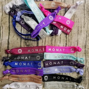 All Colors in Stock Elastic Bands Silver Printed Elastic Bands Hair Ties Monat Inspired imagem 3