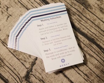 PRINTED in Stock Monat Washing Instruction Cards - Etsy