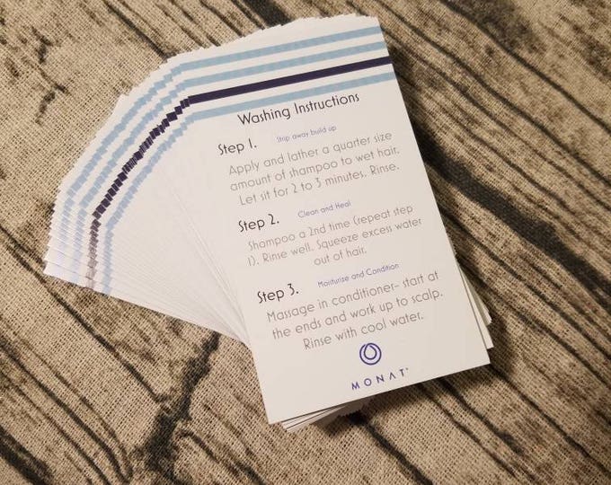 PRINTED in Stock Monat Washing Instruction Cards - Etsy