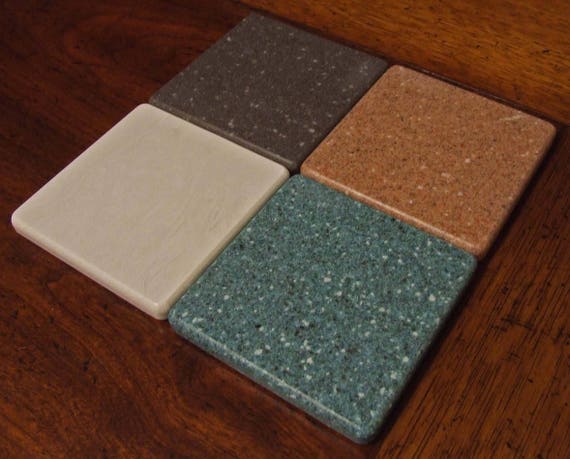 Price Reduced Corian Coasters In Vintage Classic Colors Etsy