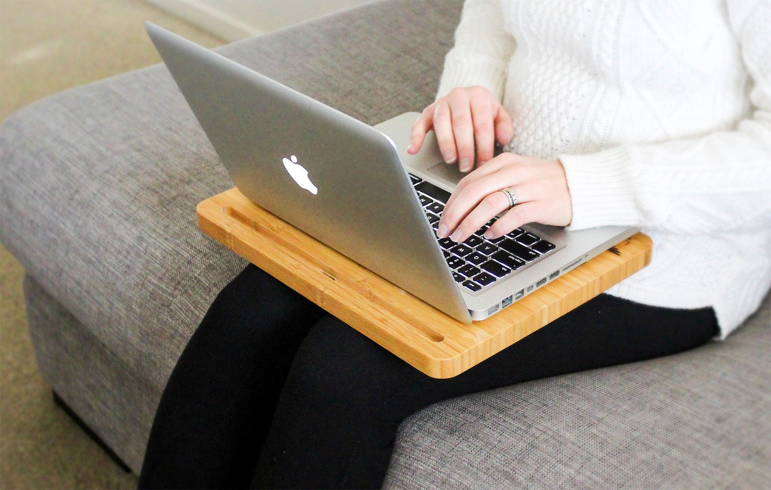 Laptop Lap Desk Bamboo With Mouse Pad Mobile Phone Tablet Etsy