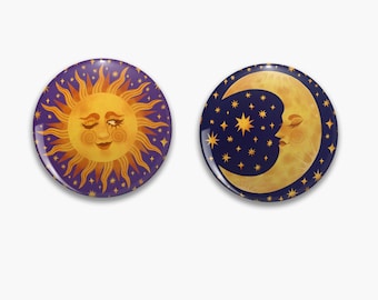PREORDER Celestial Lovers Sun and Moon Large Pins