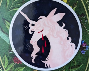 Sad Unicorn Club Vinyl Sticker