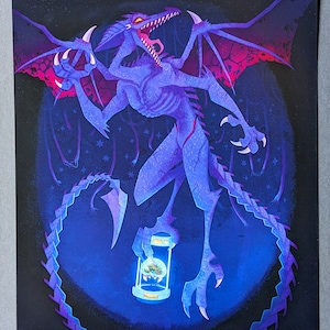 Metroid Ridley Holographic and Gloss Prints
