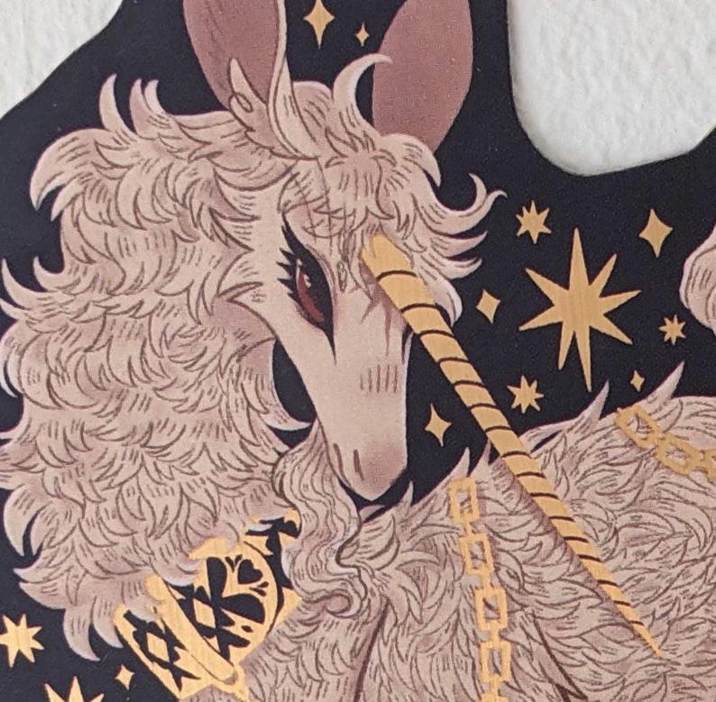 PREORDER Medieval Unicorn Brushed Gold Vinyl Stickers READ DESCRIPTION image 4