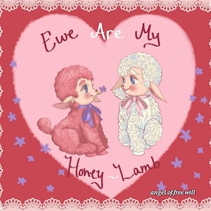 PRÉCOMMANDE Impression vintage Saint Valentin Brebis Are My Honey Lamb