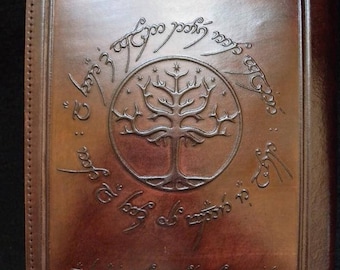A5 Handmade Refillable Leather Journal - Tree of Gondor from Tolkien's Lord of the Rings