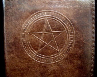 Handmade Leather Pagan Journal Book of Shadows A5 WICCA PENTAGRAM Refillable Handmade Leather Pagan Journal Book of Shadows A5 WICCA PENTAGRAM Refillable