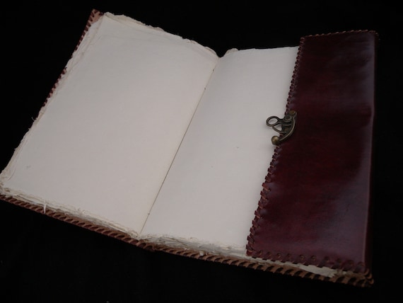 Pages of Handmade Cotton Paper Large Handmade Leather Sketchbook Diary Journal