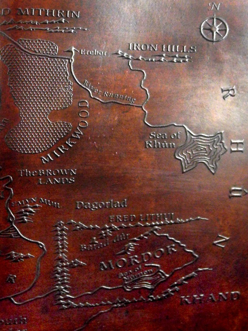 A5 Lord of the Rings 'map of Middleearth' Handmade Etsy