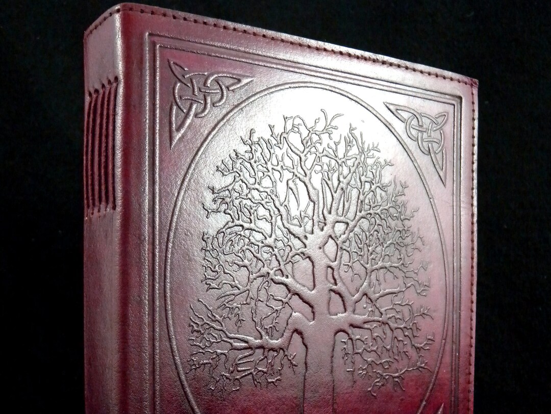 A5 Handmade Leather Journal Celtic Druid OAK TREE Wicca - Etsy