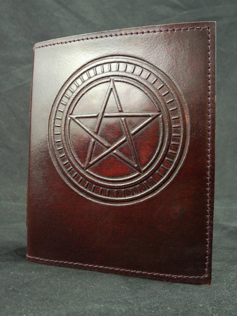 PENTAGRAM Handmade Leather Journal Diary Pagan Wicca Book of Etsy UK