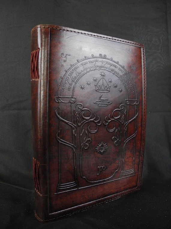 Brown Leather Journal Doors of Durin Tolkien Lord of The Ring Embossed  Journal Book of Shadows Notebook