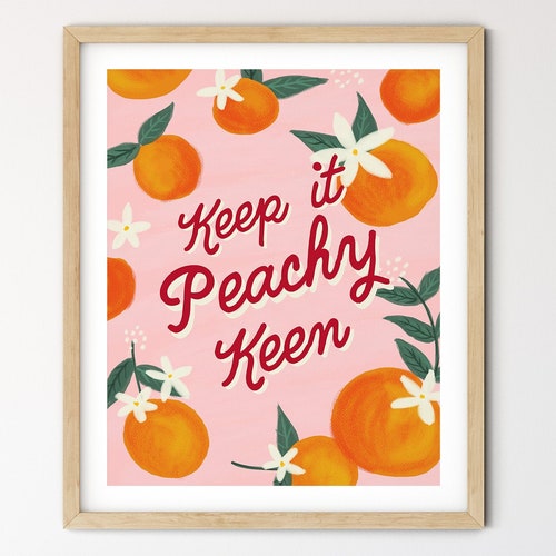 Peachy Clean Printable Wall Art Peach Wall Decor Digital Etsy