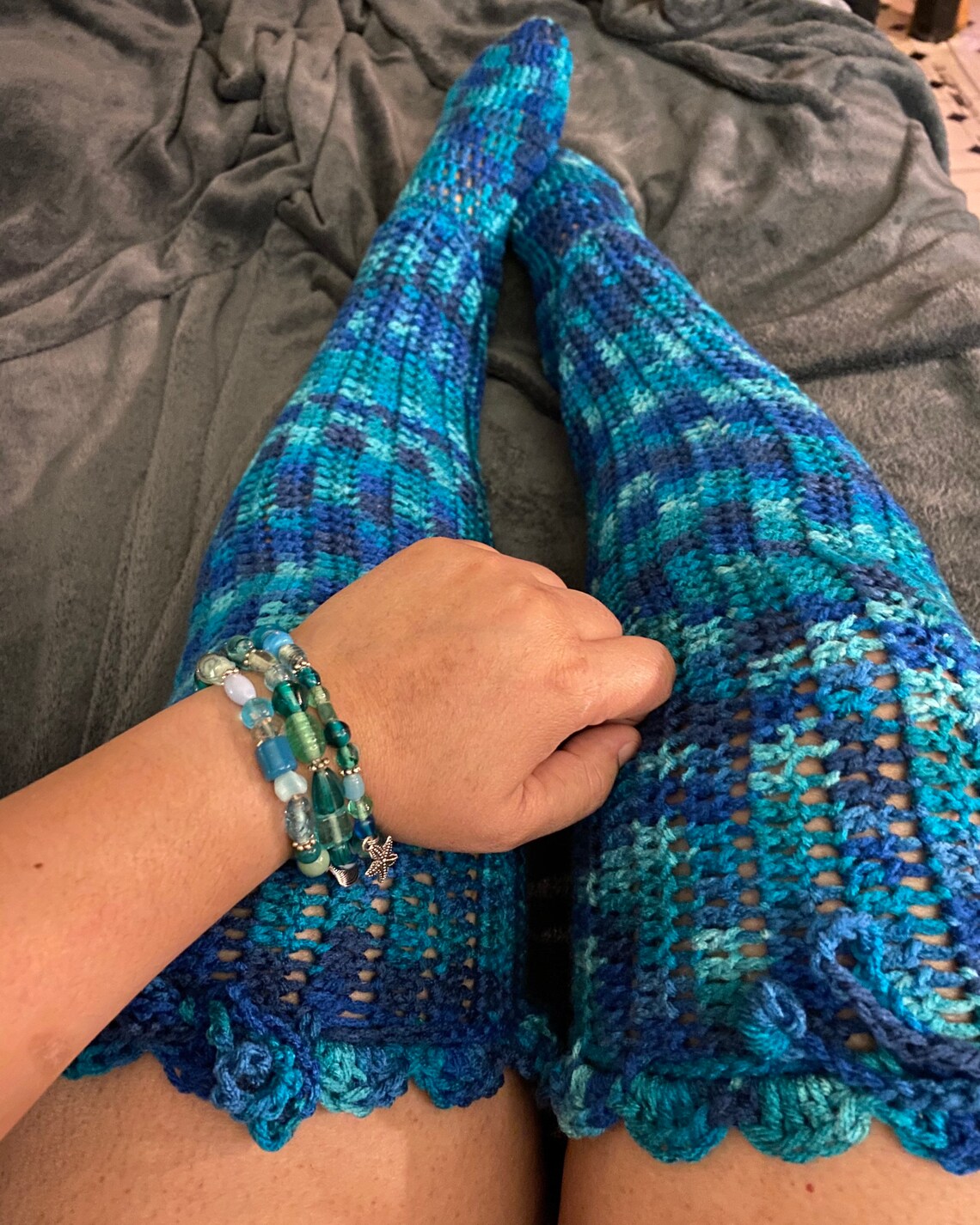 Crochet Thigh High Socks Stocking Knee High Over the Knee Etsy