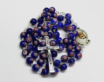 Murano Glass Rosary, Murano Crystal Glass Rosary, Murano Rosary, Murano Beads Rosary on Chain, Murano Rosaries, Murano Glass Rosaries, Glass