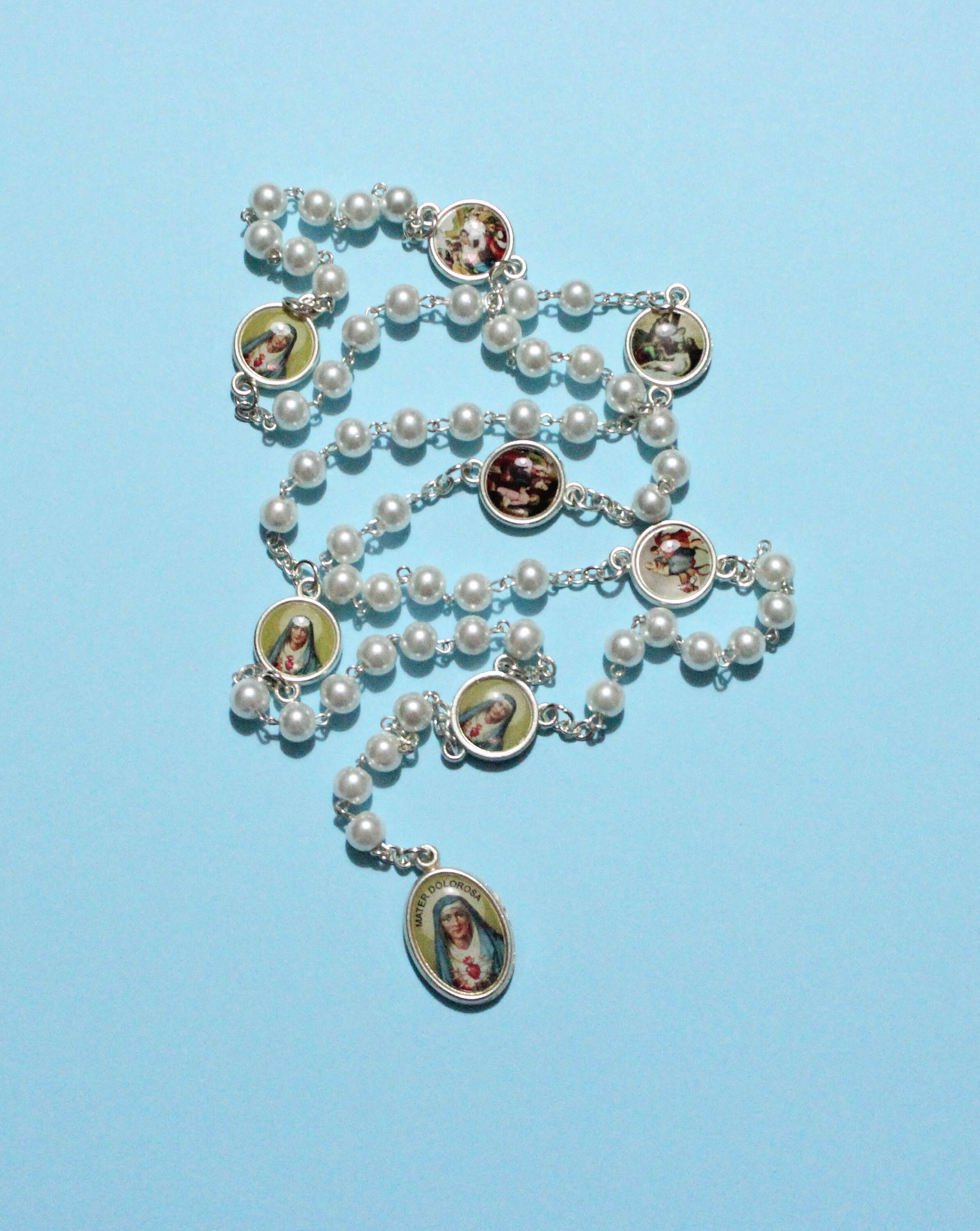 Servite Rosary Our Lady of The Seven Sorrows White beads Mater Dolorosa, Chaplet of Seven Sorrows, Dolor Rosary, Seven Sorrows Rosary, Dolor