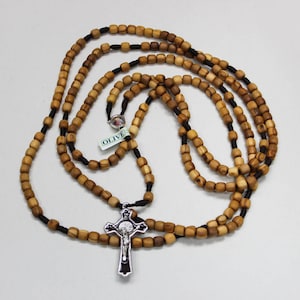 20 Decade Olive Wood Beads Rosary on Strong Cord Holy Rosary of Sacred Mysteries, The Mysteries of the Rosary, The Rosary Mysteries