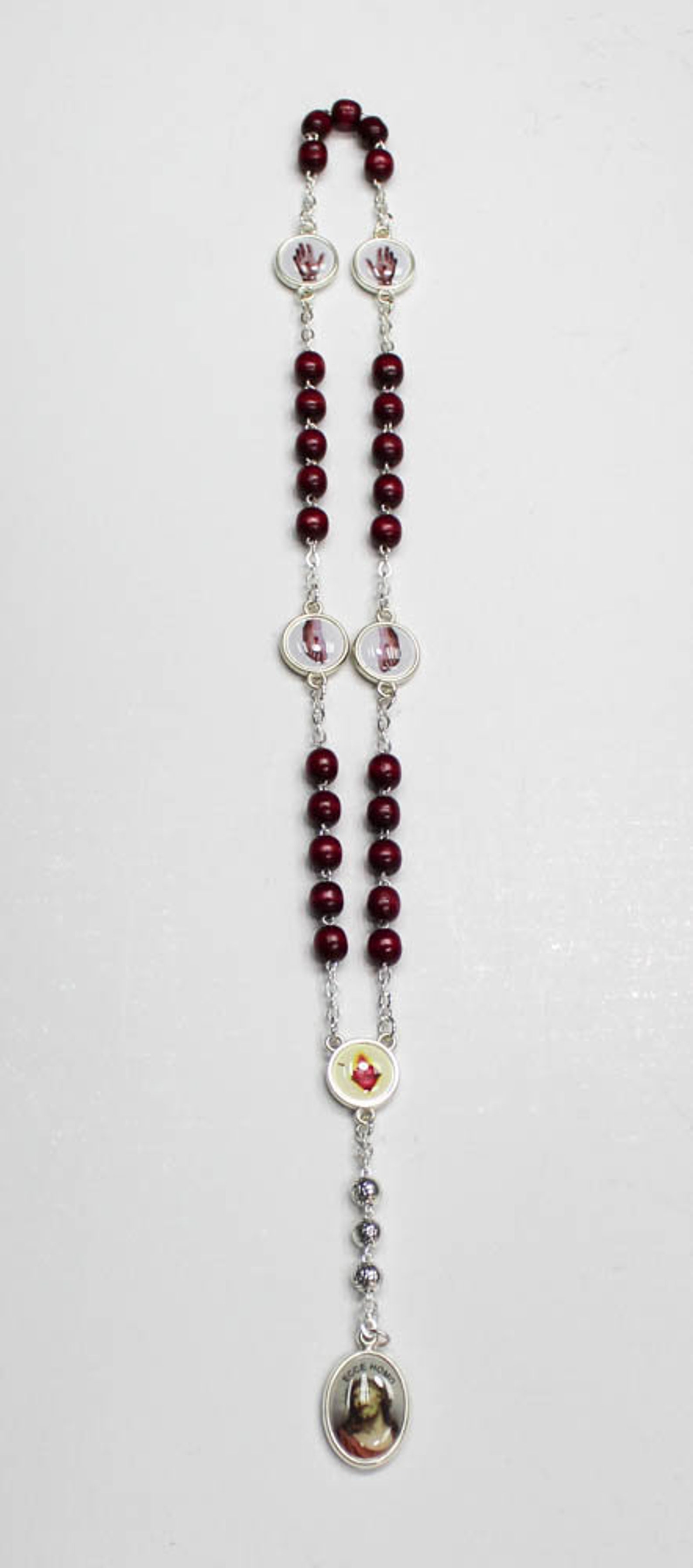 Chaplet of the Five Holy Wounds of Jesus Christ, Rosary Made of Wood ...