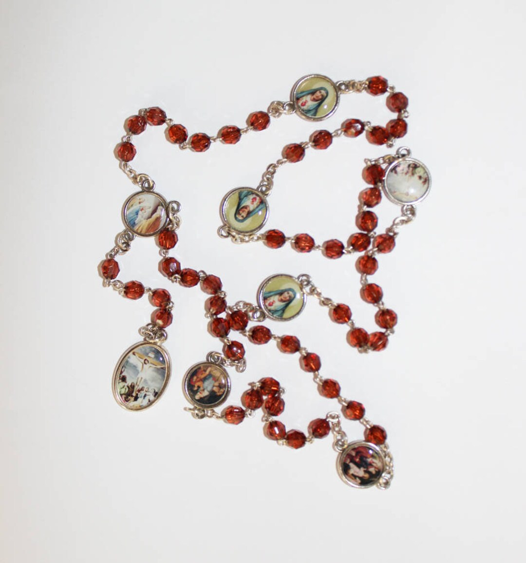 Servite Rosary Our Lady of the Seven Sorrows Brown Beads Mater Dolorosa ...