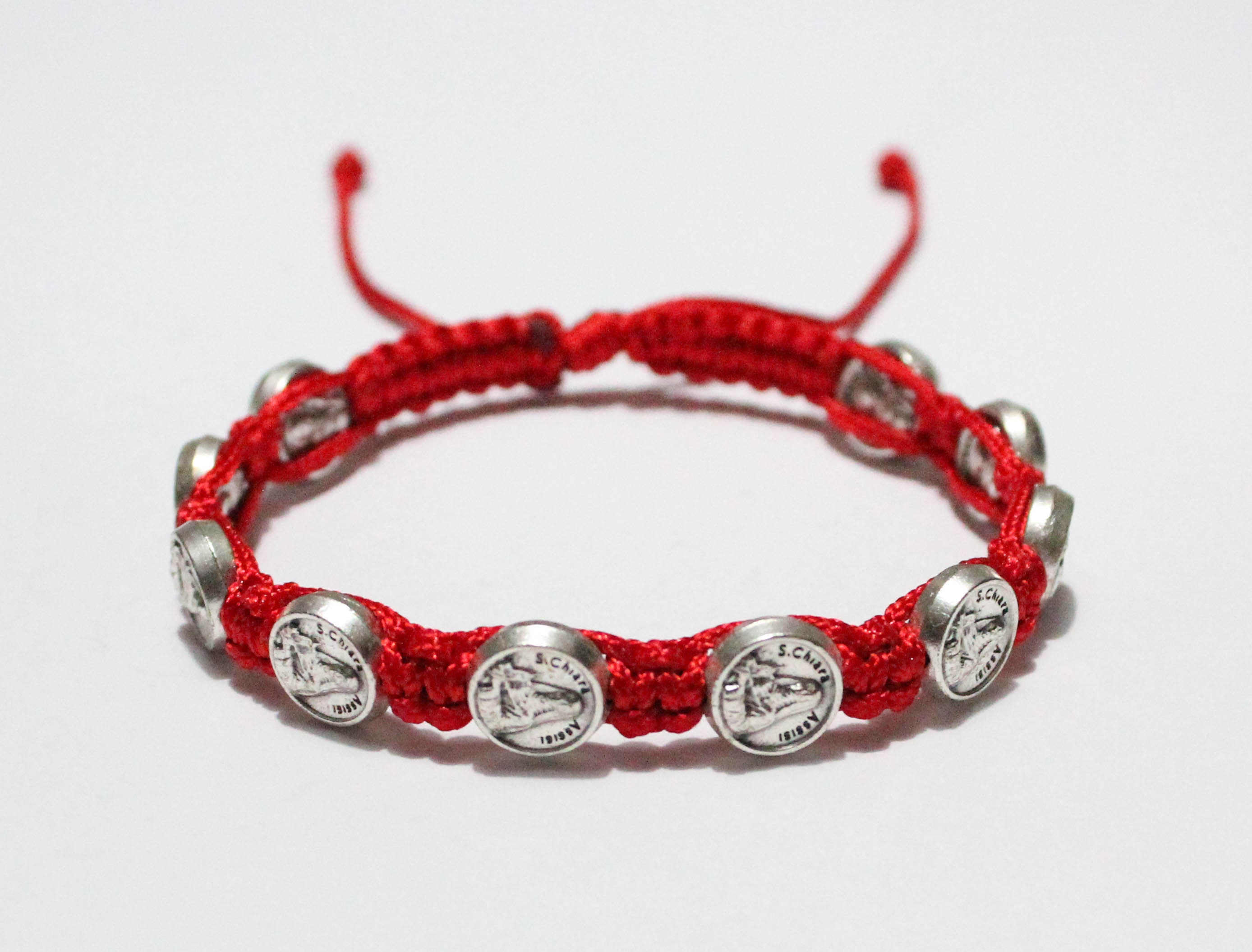 saint clare of assisi metal medal bracelet on cord/Saint Clare of Assisi, Saint Clare/St. Clare of Assisi/Clare/St. Clare/Assisi Saint Clare