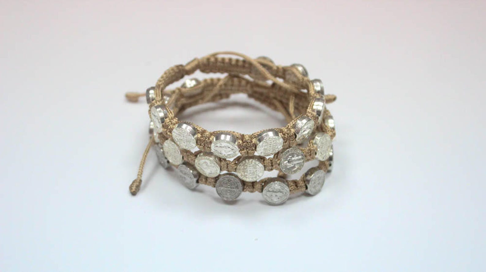 St. Benedict Stainless Steel Bracelet For Men & Women - Hypoallergenic Religious Medallion Jewelry - View #2