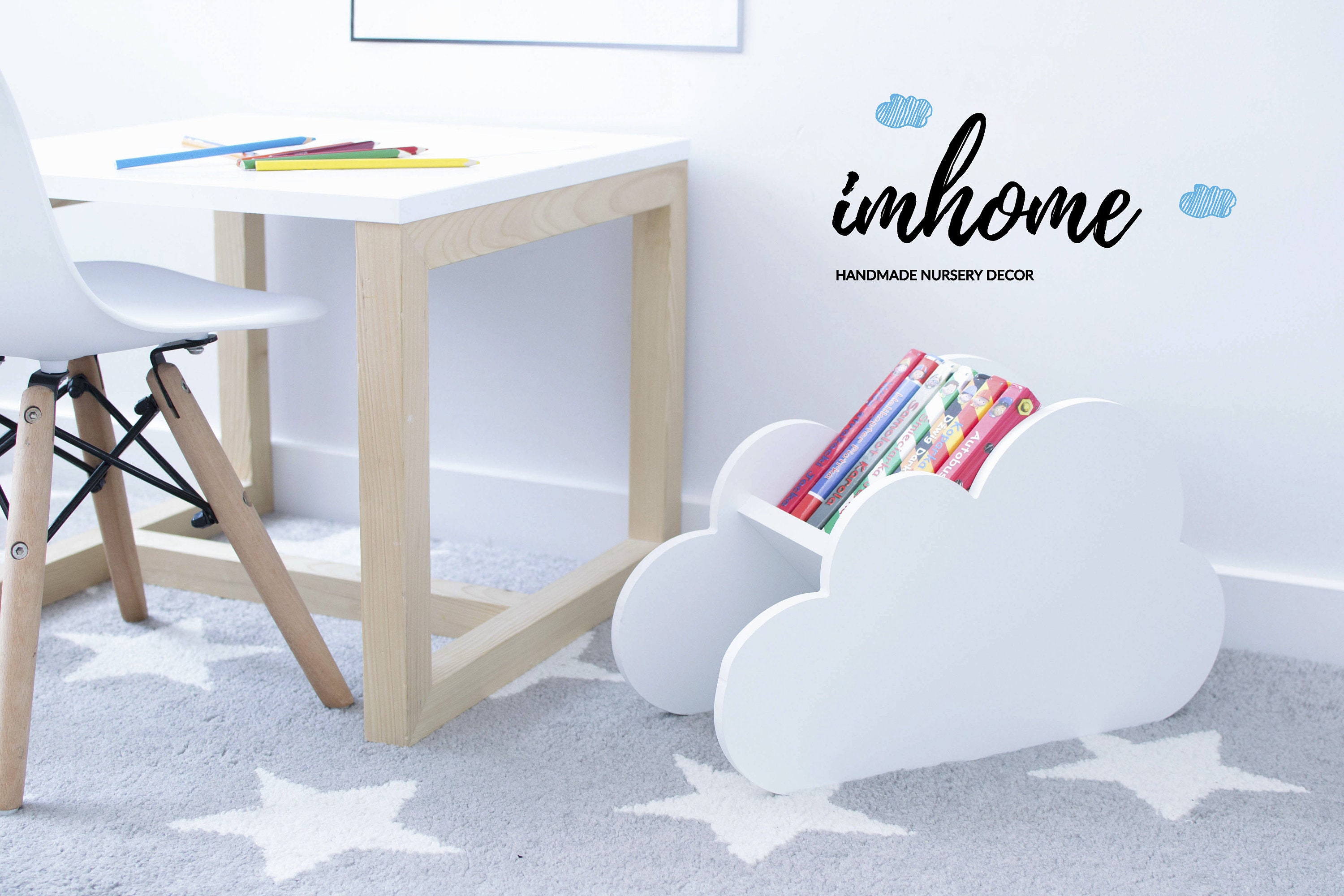 Cloud Bookcase Children Bookcase Cloud Book Caddy for Kids Book Shelf Children s Room Toddler Room Kids Room Decor Wooden Shelves Etsy UK