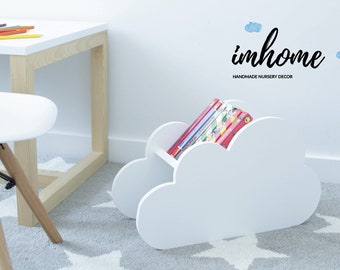 Cloud Boekenkast, Kinderboekenkast, Cloud Book Caddy voor kinderen, boekenplank, kinderkamer, peuterkamer, kinderkamer decor, houten planken