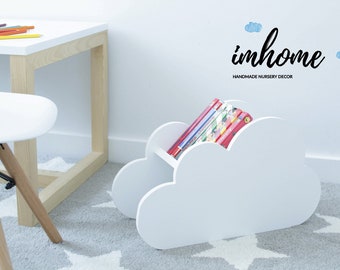 Wolke Bücherregal, Kinder Bücherregal, Wolke Buch Caddy für Kinder, Bücherregal, Kinderzimmer, Kleinkind Zimmer, Kinderzimmer Dekor, Holzregale