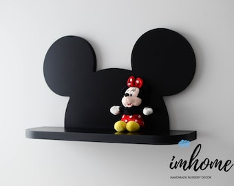 Mickey Mouse Regal, Regal für Babyzimmer, Kinderzimmer, Wanddekoration, Dekoration für Schlafzimmer, Holzregal, Deko