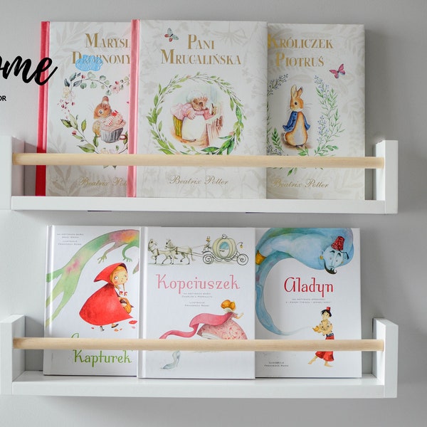 Book shelf, book ledge, floating shelf, picture ledge, kids room, toddler room, children's room, wooden shelves