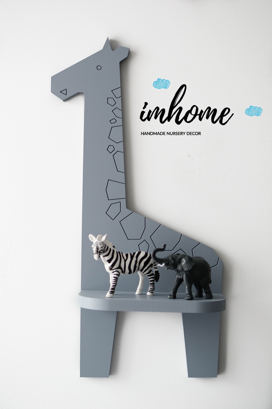 Giraffe Shelf Animal Shelves Wooden Giraffe Wooden Shelf Etsy