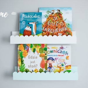 Set of 2 book shelf, book ledge, floating shelf, picture ledge, kids room decor, children&#39;s room, wooden shelves