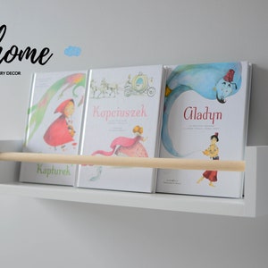 Book shelf, book ledge, floating shelf, picture ledge, kids room, toddler room, children's room, wooden shelves image 5