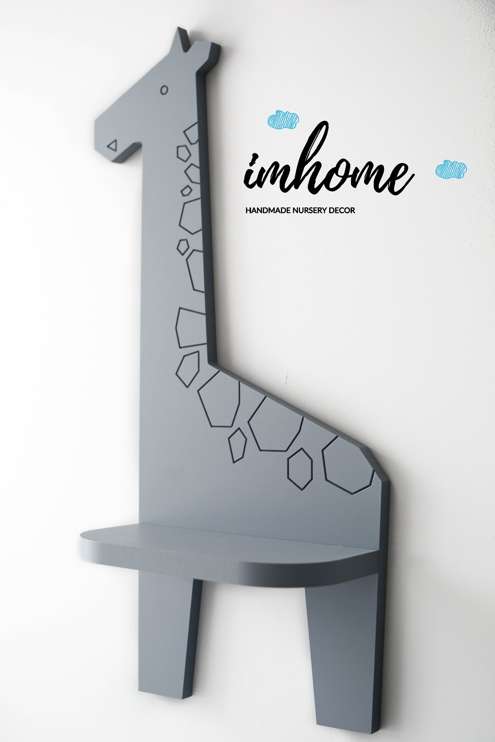 Giraffe Shelf Animal Shelves Wooden Giraffe Wooden Shelf Etsy