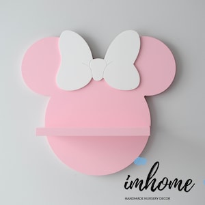 Minnie Maus Regal, Regal für Baby Kinderzimmer, Wanddekoration, Dekoration für Schlafzimmer, Holzregal, Dekor