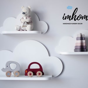 Set of 3 Cloud Shelf, Cloud Shelf, Shelf For Baby, Nursery Wall Decor, Kids Room, Wall Decorations, White Cloud, Wooden Shelf, Decor