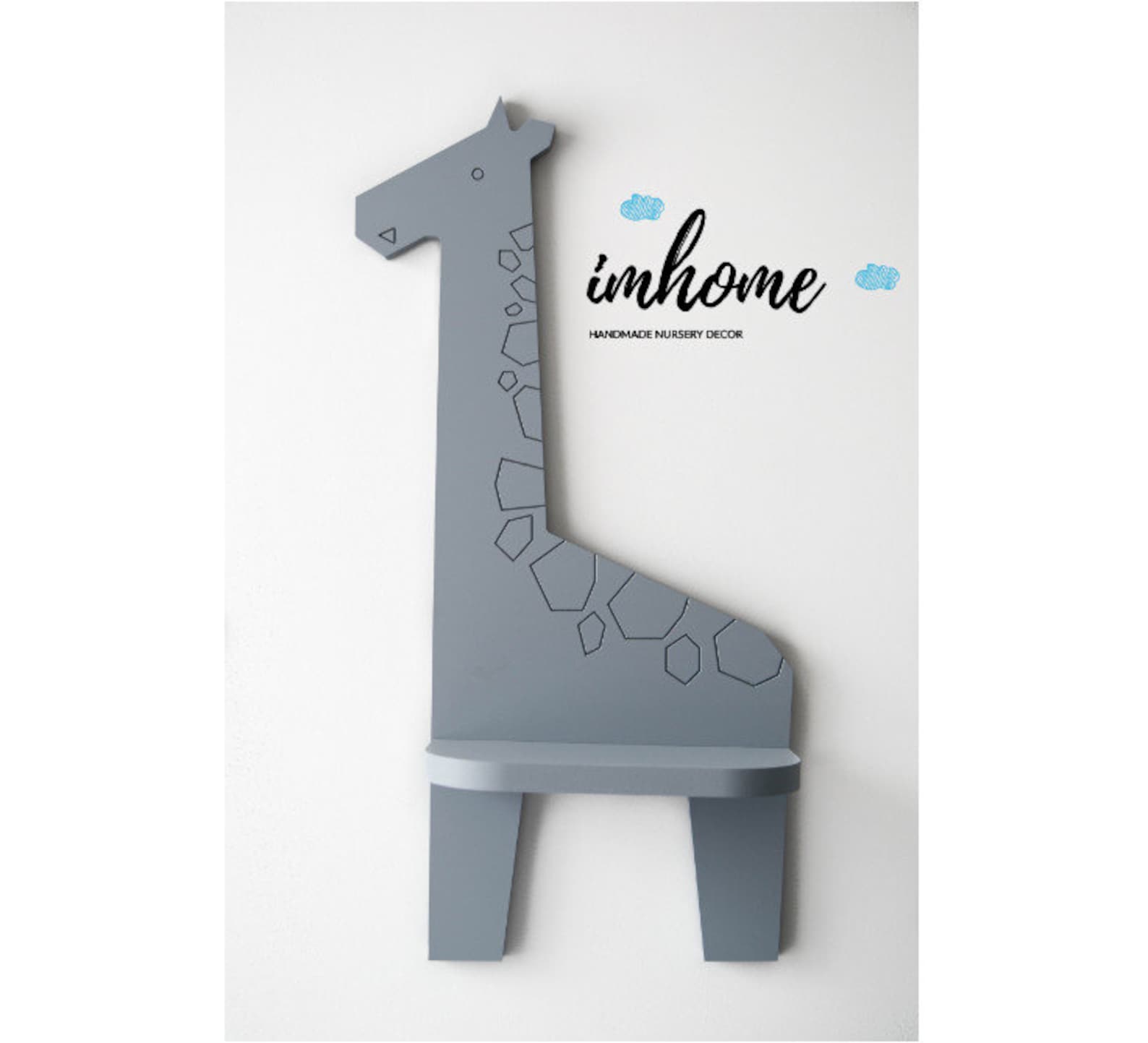 Giraffe Shelf Animal Shelves Wooden Giraffe Wooden Shelf Etsy