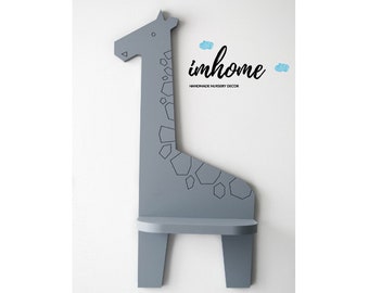 Giraffe plank, Dieren planken, Houten giraffe, Houten plank, Dierenplank voor kinderen, Kinderkamer, Plank voor babykamer