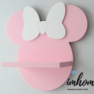 Minnie Maus Regal, Regal für Baby Kinderzimmer, Wanddekoration, Dekoration für Schlafzimmer, Holzregal, Dekor