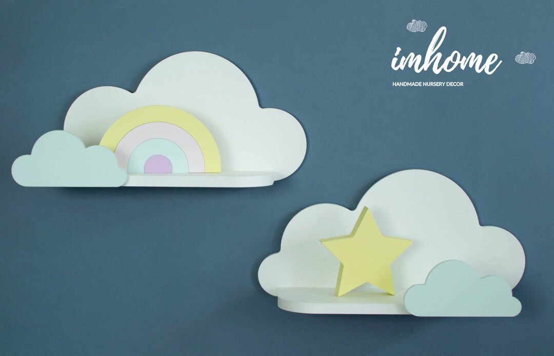 Set of 2 Cloud Shelf Nursery Room Decor Shelf for Baby Etsy