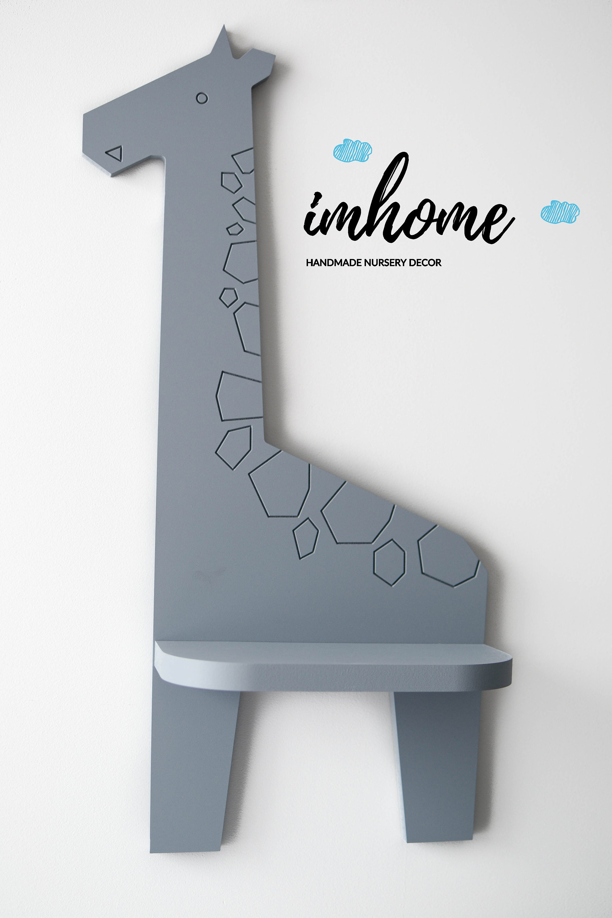 Giraffe Shelf Animal Shelves Wooden Giraffe Wooden Shelf Etsy