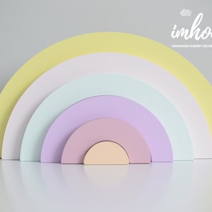 Freestanding rainbow, wooden rainbow, rainbow nursery decor, pastel rainbow