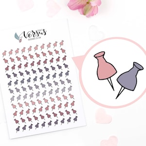 Pegatinas de chinchetas, pegatinas de chinchetas, pegatinas de recordatorio para planificador, pegatinas de iconos de oficina, pegatinas funcionales para planificador, pegatinas para scrapbooking
