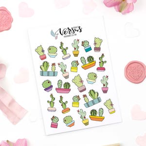 Adesivi di cactus, adesivi di piante grasse per planner, adesivi decorativi, cactus disegnati a mano, accessori per planner, decorazione di biglietti