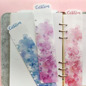 Custom Planner Page Marker, Floral Bookmark, Custom Tab for A5, Personal and Pocket Ringbound and Discobound Planners