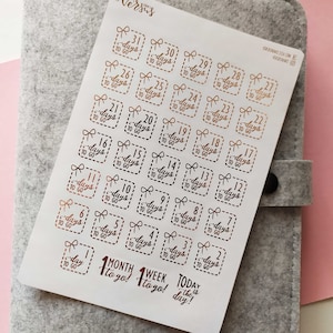 Countdown Planner Stickers, Countdown Calendar, Foiled Stickers for Planners & Journals, Birthday, Wedding, Event Countdown Stickers
